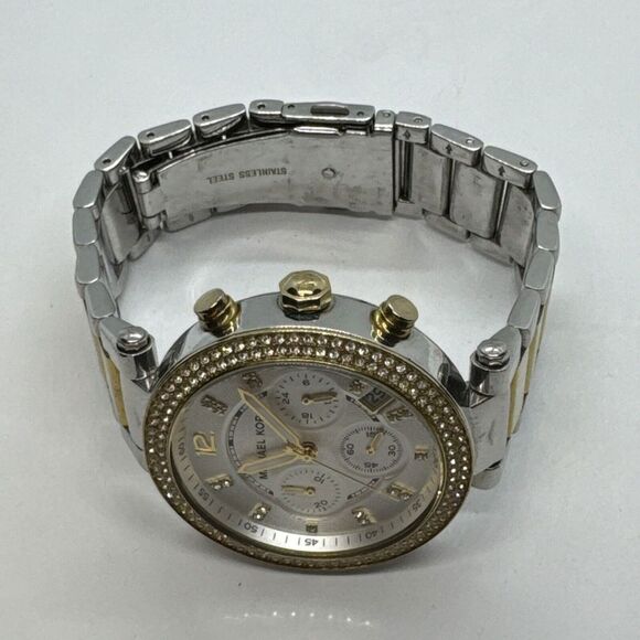 Michael Kors Parker MK5626 Womens Two-Tone Glitz Analog Dial Quartz Watch JNA403 main image 4